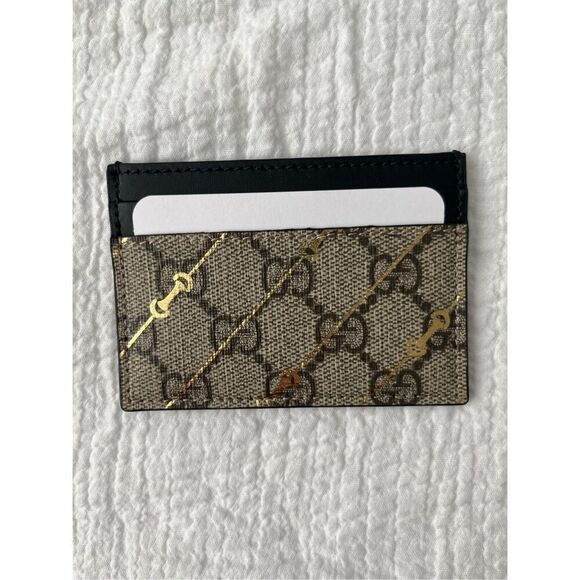 Gucci Black and Gold Card Holder - Picture 5 of 8